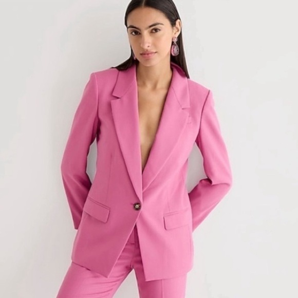 NWT J.Crew Willa Blazer Pink Italian City Wool Blend Plus Size